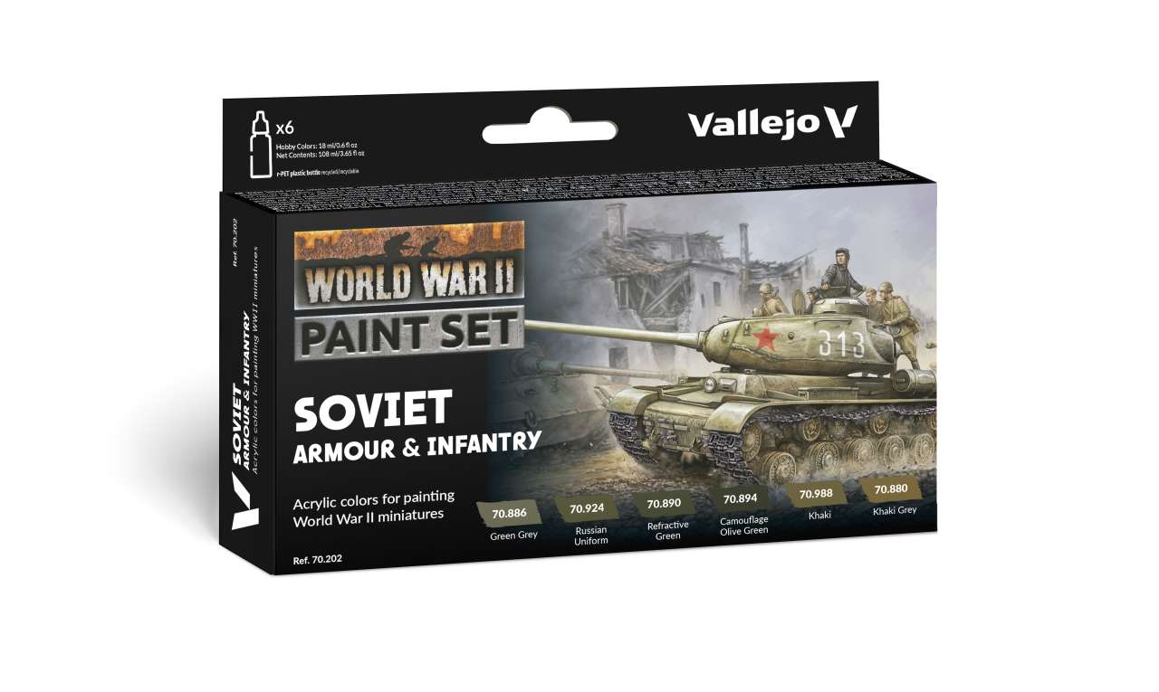 Sovjetisk arméinfanterifärgsats 70202 vallejo