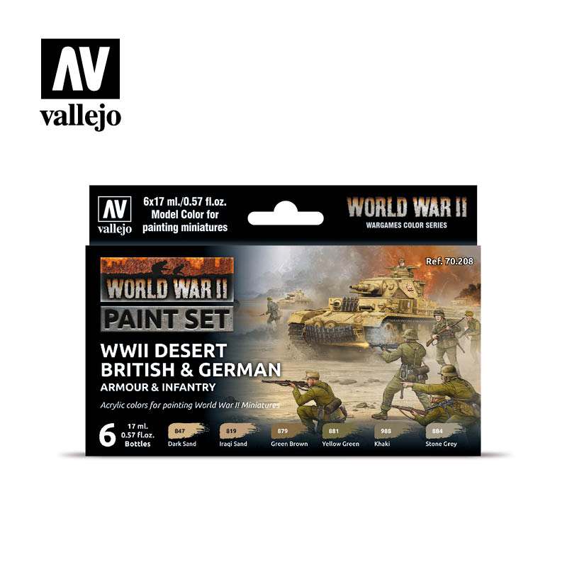 Desert Britisk Tysk Armé Infanterifärg Sats 70208 vallejo