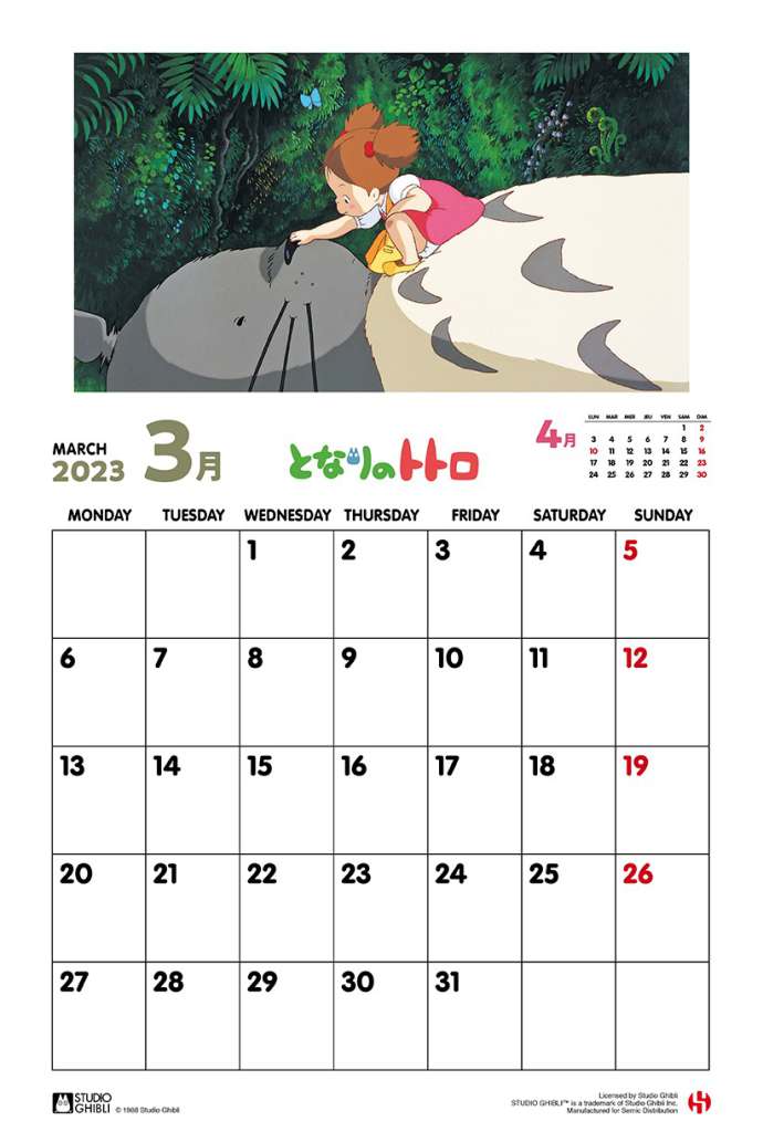 Totoro 2023 Kalender studio ghibli