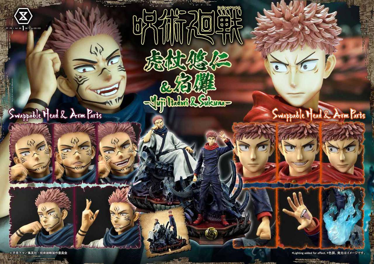 Jujutsu Kaisen Yuji och Sukuna Staty Set prime 1