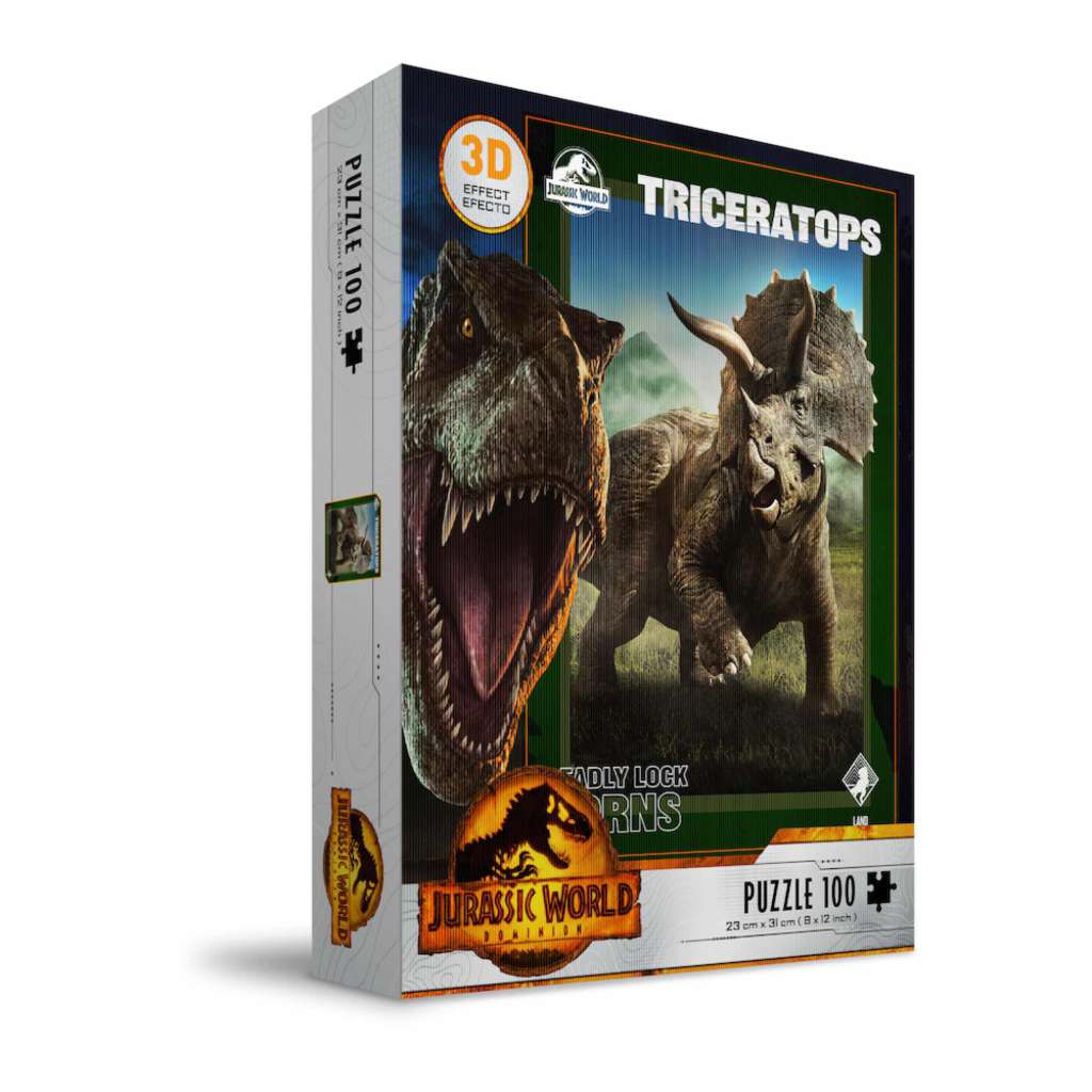 Jurassic World Triceratops 3D Effekt 100-bitars Pussel sd toys