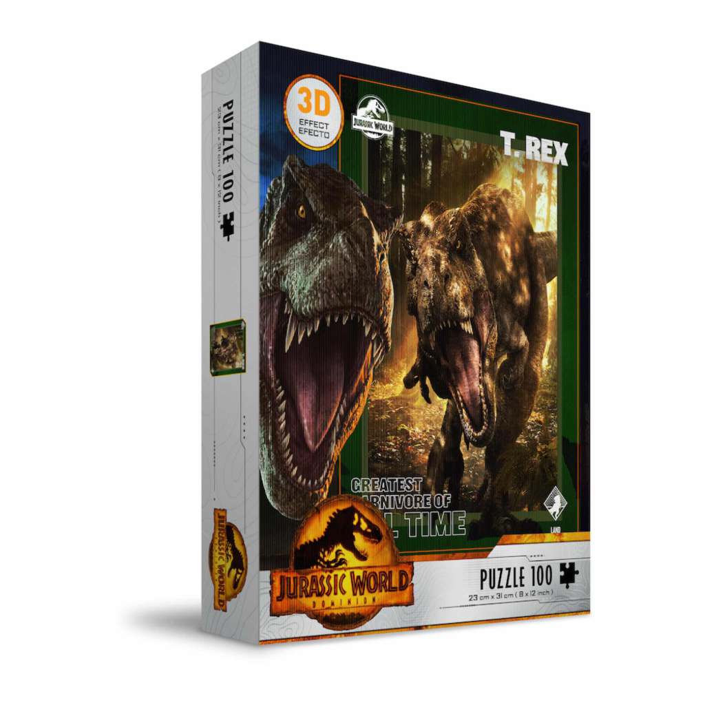 Jurassic World T-Rex 3D Effekt Pussel 100 Delar sd toys