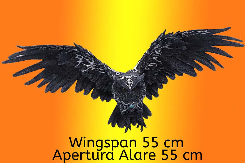 Mörk fjäderstaty 55 cm - Elegant inredningsdetalj nemesis now