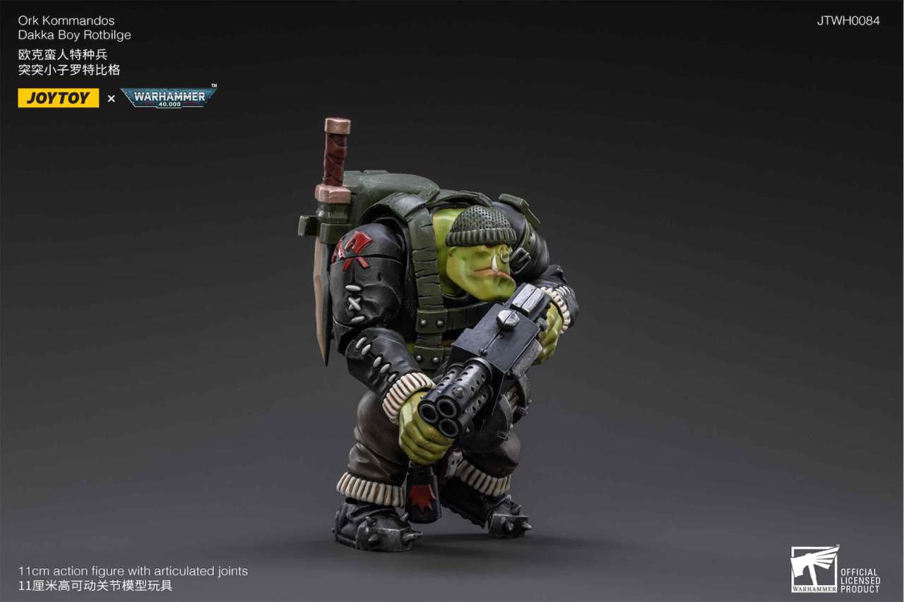 WH40K Ork Kommandos Dakka Boy Rotbilge 1/18 Skala Figur joytoy