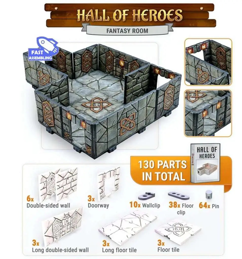 Dungeons & Lasers Hall Of Heroes – Modulära Terrängdetaljer för RPG och Skirmish Spel
