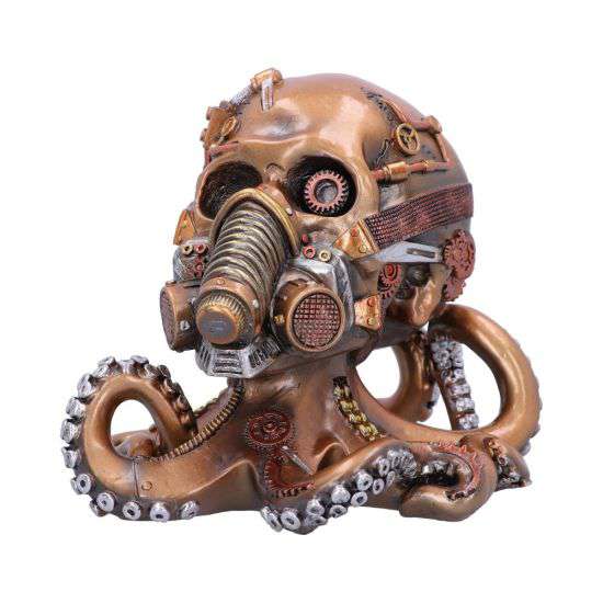 Octo Respirat Bronze Steampunk Skull Fig nemesis now
