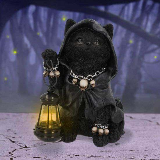 Reaper's Feline Lantern - Gotisk Kattfigur nemesis now