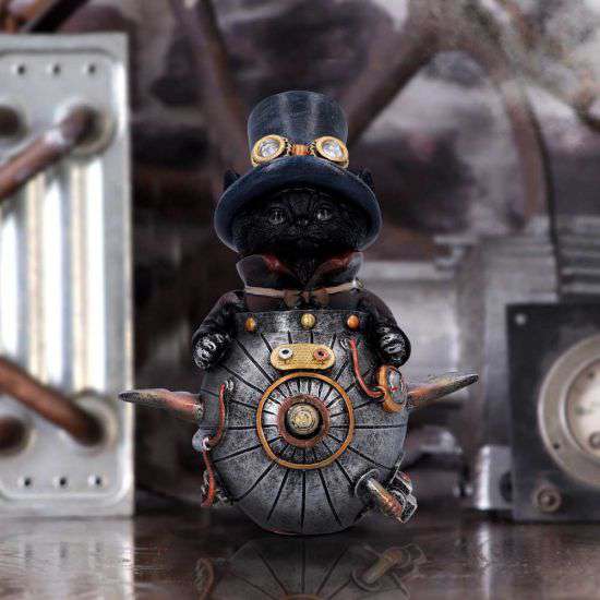 Steampunk Kattfigur - Feline Invention nemesis now