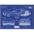 Tillbaka till framtiden blueprint flat magnet - Robotto