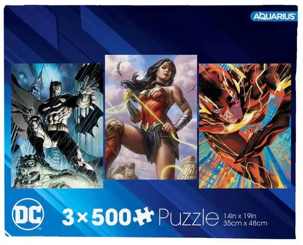 Dc Comics Hjältar 500-bitars pusselset (3 stycken)