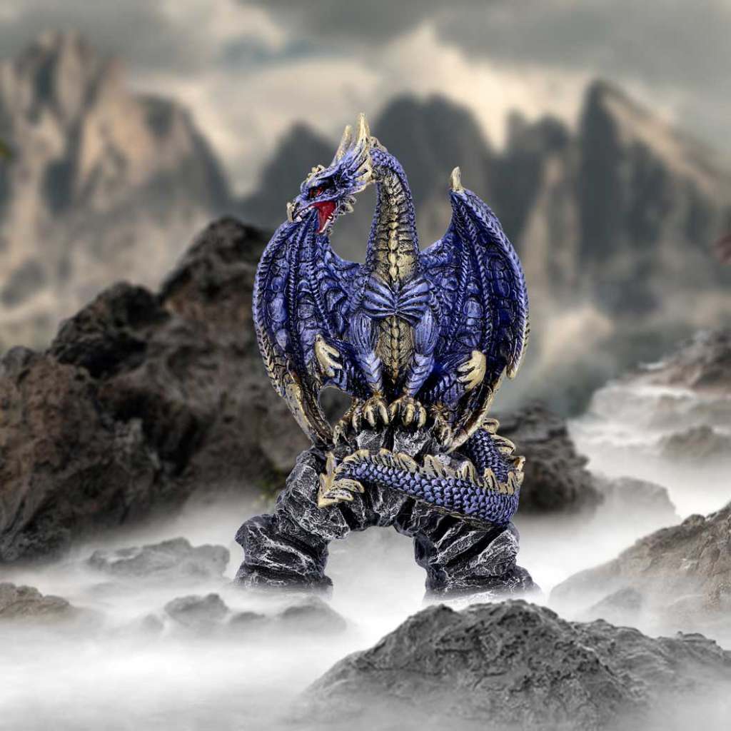 Dragonfigur i metalliskt blått - Acko nemesis now