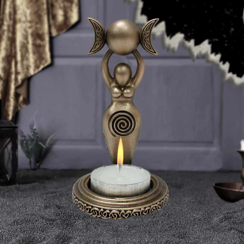 Spiral Goddess Tealight Holder – Elegant och Unik Inredning nemesis now