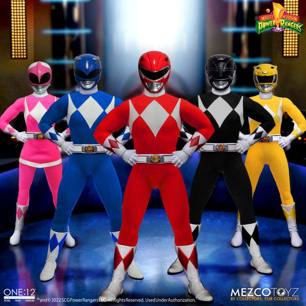 One12collective Mighty Morphin Power Rangers Deluxe Set mezco toys