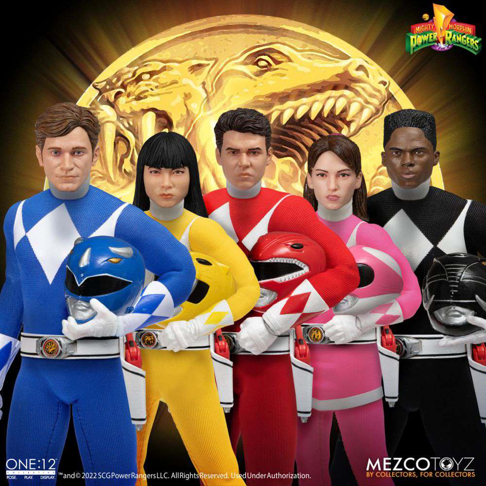 One12collective Mighty Morphin Power Rangers Deluxe Set mezco toys