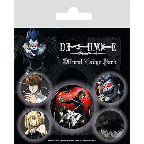 Death Note Badges - Pack med 5 Metallemaljerade Märken pyramid international