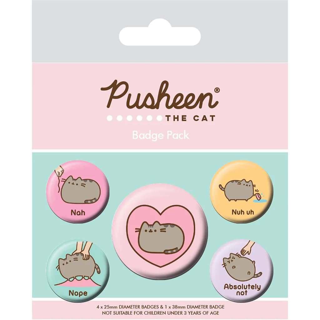 Pusheen Nah Badges Pack - 5 Metallbadges pyramid international