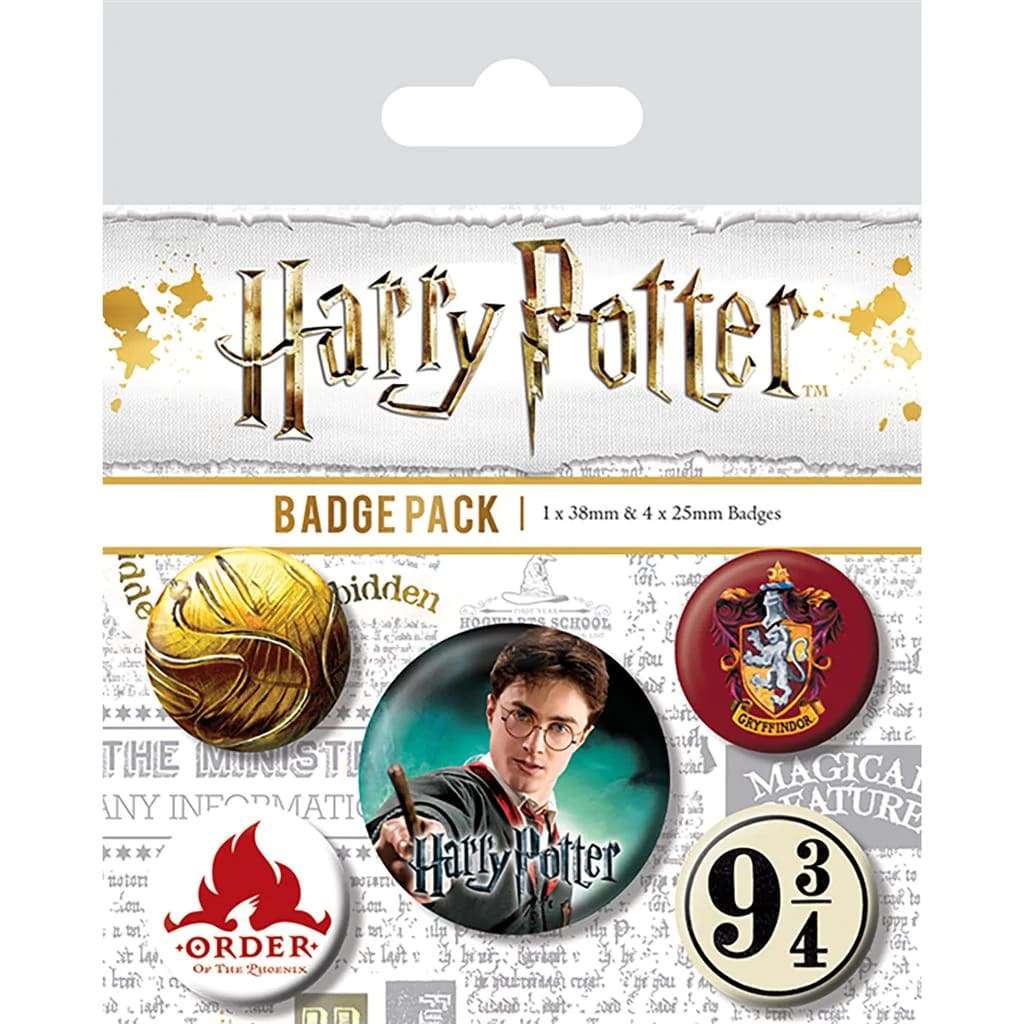 Harry Potter Gryffindor Badge Pack - 5 Metal Enamel Badges pyramid international