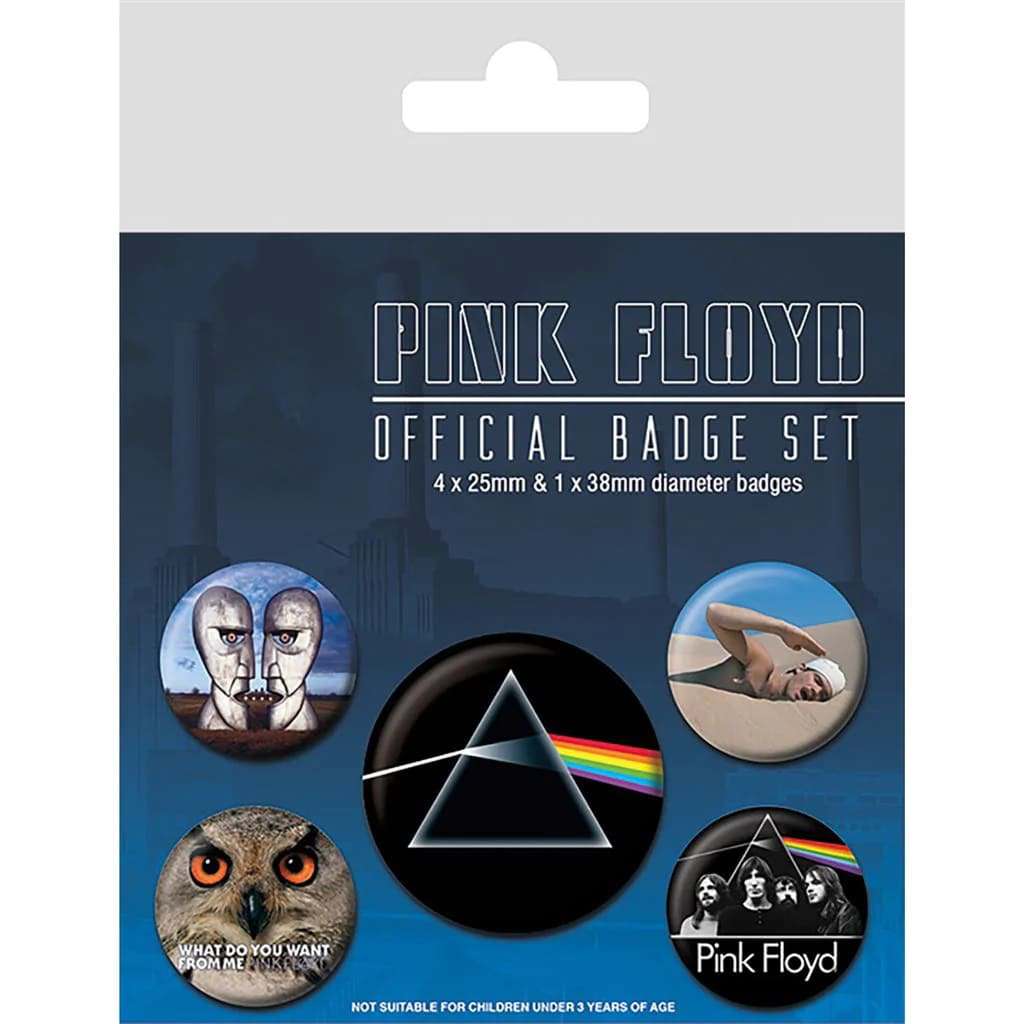 Pink Floyd Badges Set - 5 Metal Enamel Badges pyramid international