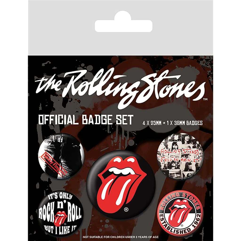 Badge Pack The Rolling Stones (Classic) - 5 Metal Badges pyramid international