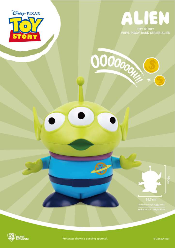 Toy Story Stort Vinyl Spargrisk Alien och Hamm beast kingdom
