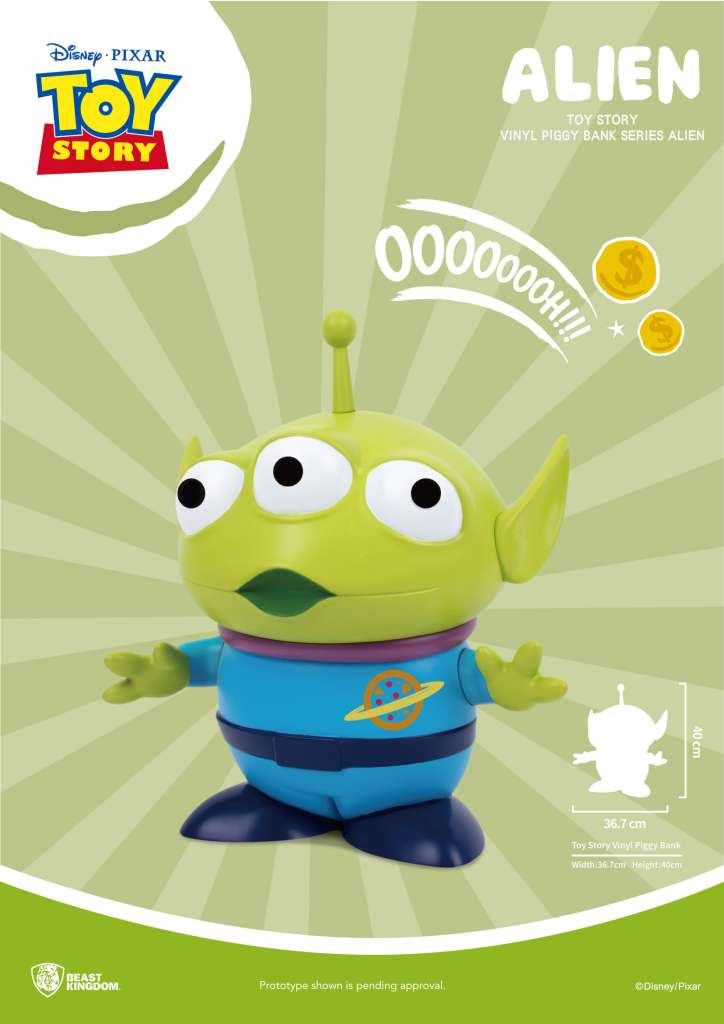 Toy Story Stort Vinyl Spargrisk Alien och Hamm beast kingdom