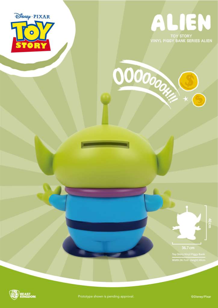 Toy Story Stort Vinyl Spargrisk Alien och Hamm beast kingdom