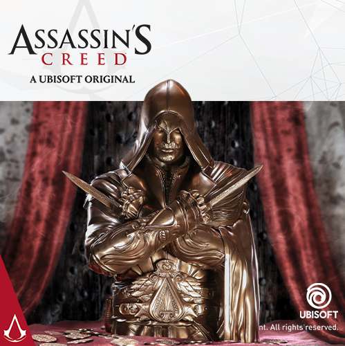 Assassin's Creed Ezio Bust Box i Brons nemesis now