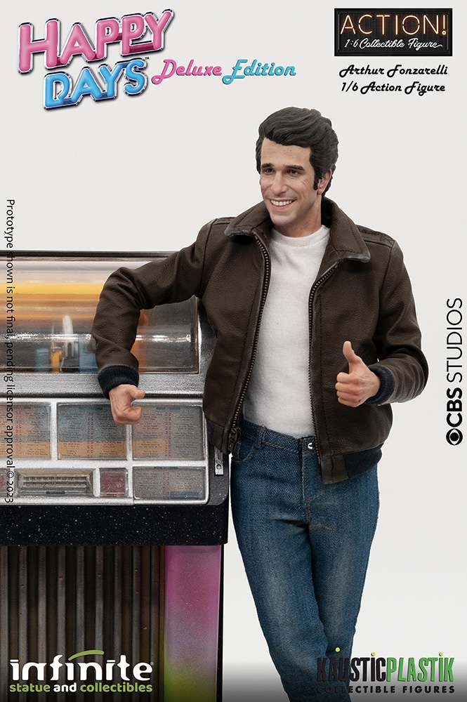Fonzie Happy Days Actionfigur med Jukebox 1/6 Deluxe Edition infinite statue