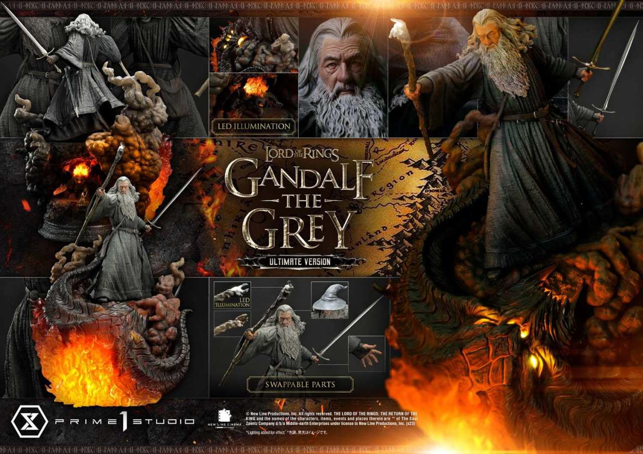 Lotr Gandalf the Grey Ultim Ver Statue - Fantastisk Samlarobjekt Robotto