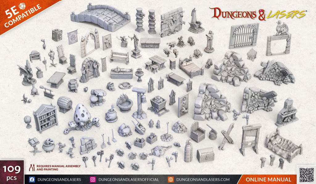 Dungeons & Lasers Fantasy Props Miniature Pack archon games