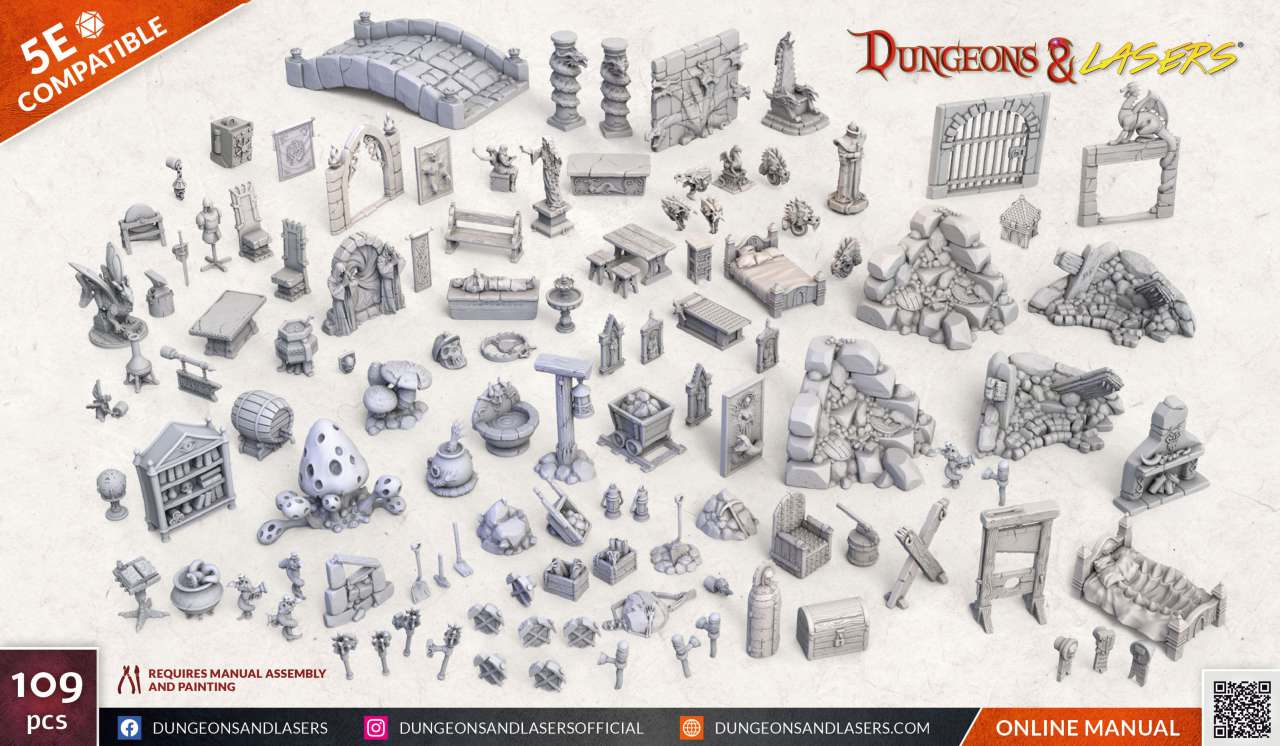 Dungeons & Lasers Fantasy Props Miniature Pack archon games
