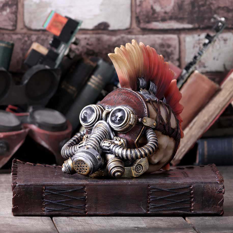 Steampunk Flame Hawk Skull – Unik Dekoration för Ditt Hem nemesis now