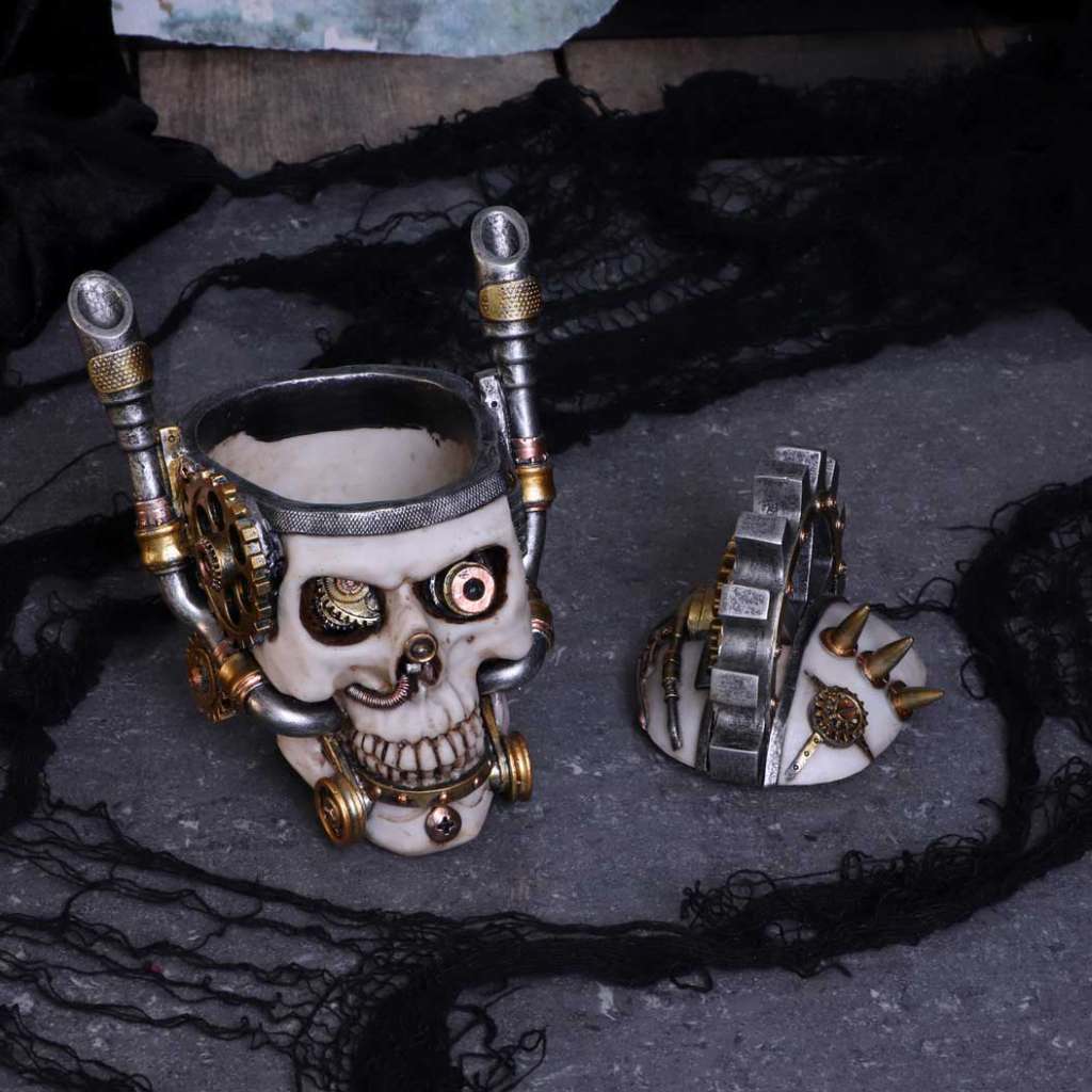 Steampunk Mekanisk Metallskalle nemesis now