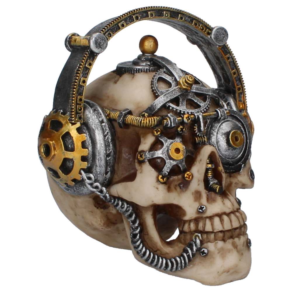 Steampunk Techno Skull - Liten Dödskalle i Resin nemesis now