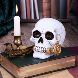 Skull Gothic Floral Fate Golden Rose - Robotto