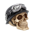 Skull med hatt och järnkors hjälm för bikers nemesis now