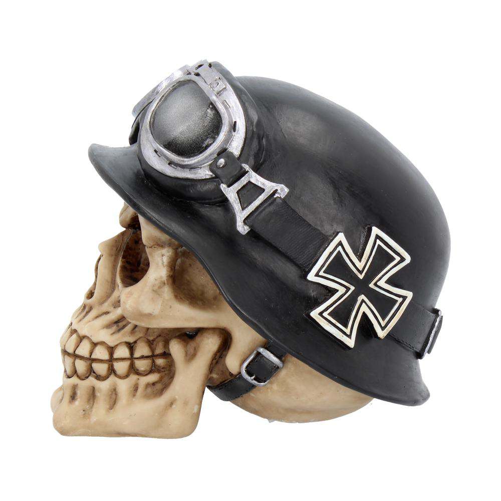 Skull med hatt och järnkors hjälm för bikers nemesis now