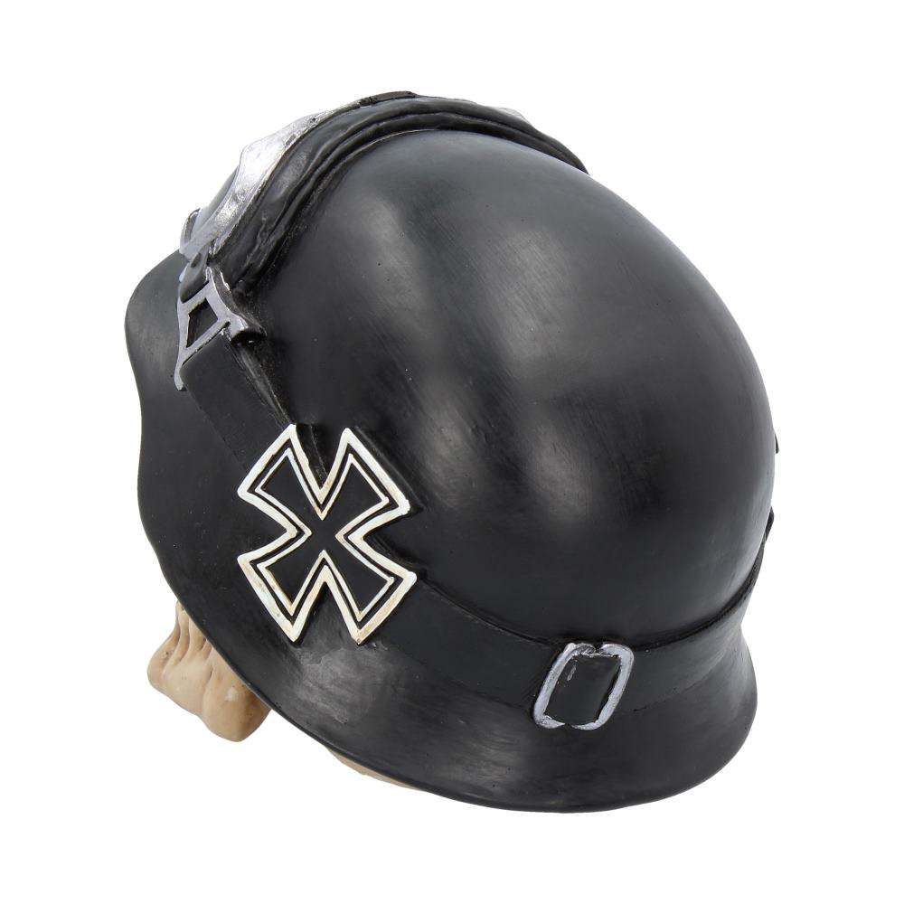 Skull med hatt och järnkors hjälm för bikers nemesis now