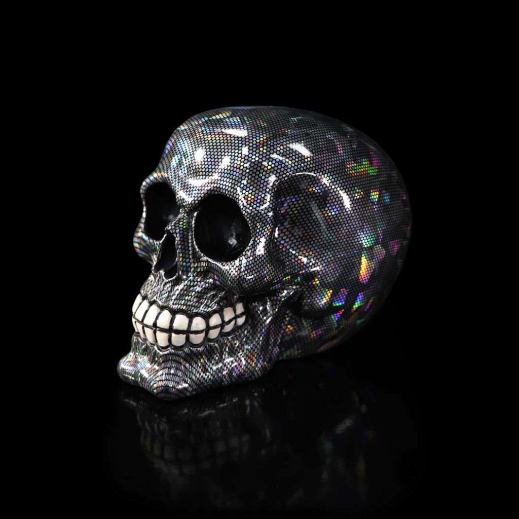 Holografisk Silver Skull Ornament nemesis now