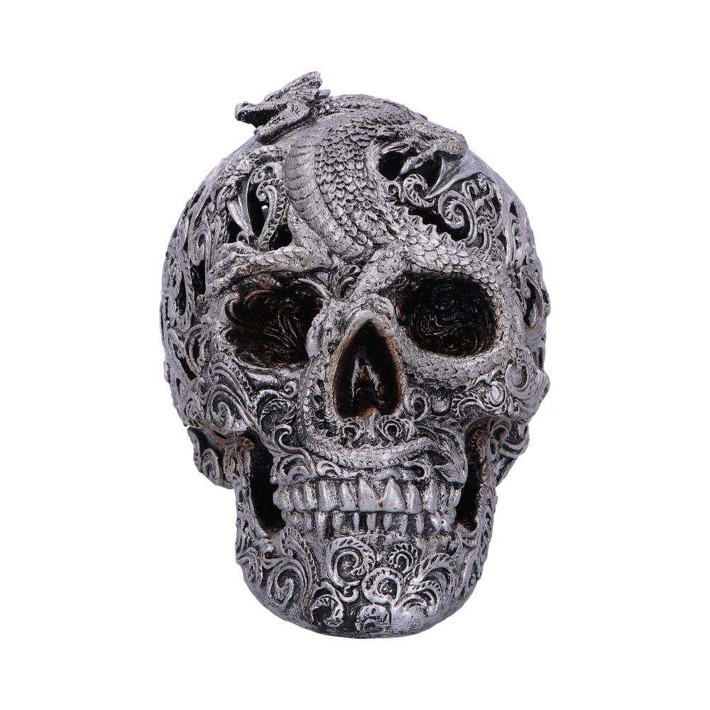 Skull Ornament Silver Cranial Drakos - Robotto