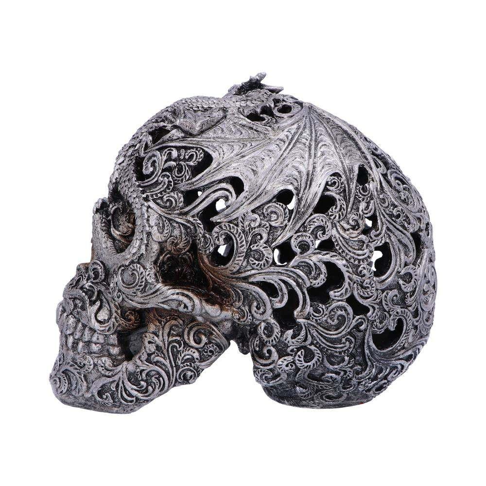 Skull Ornament Silver Cranial Drakos - Robotto
