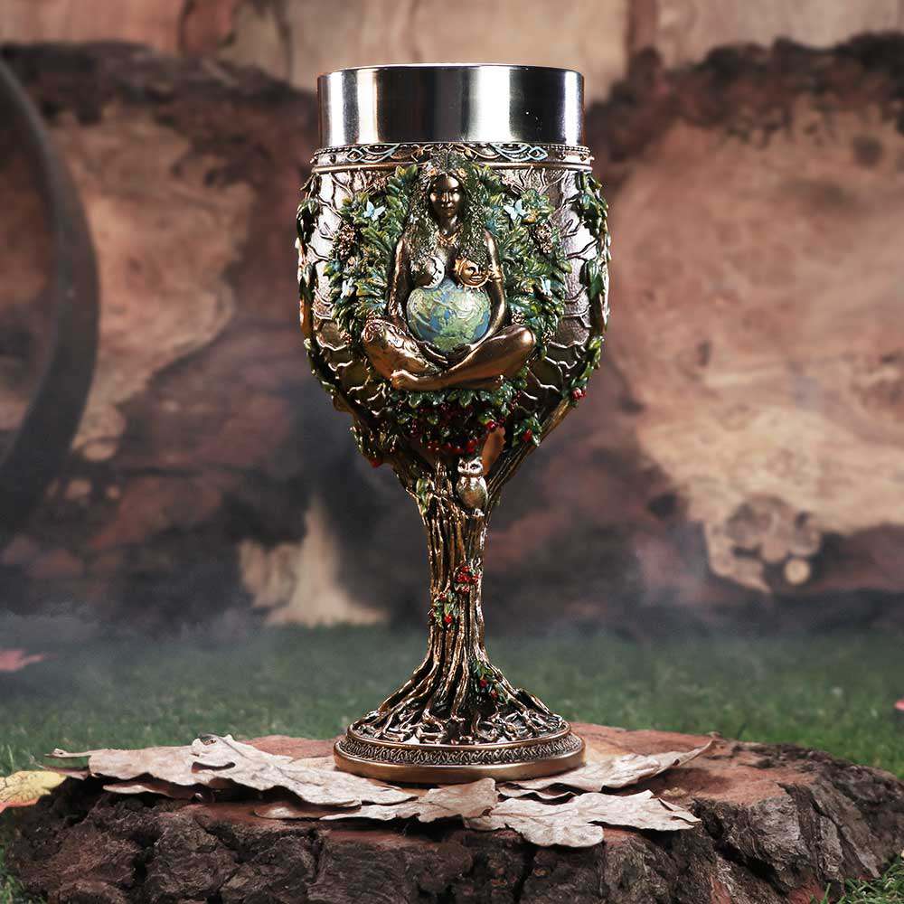 Bronze Mother Earth Goblet - Goth/Fantasy Dekoration nemesis now