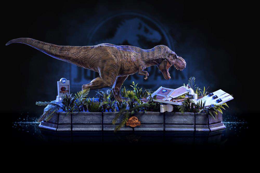Jp Rex & Donald 1/20 Staty - Jurassic Park Samlarobjekt iron studios