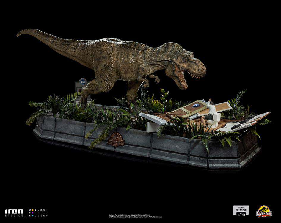 Jp Rex & Donald 1/20 Staty - Jurassic Park Samlarobjekt iron studios