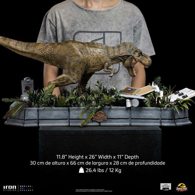 Jp Rex & Donald 1/20 Staty - Jurassic Park Samlarobjekt iron studios