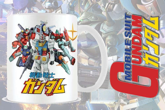 Gundam mech mash up mug