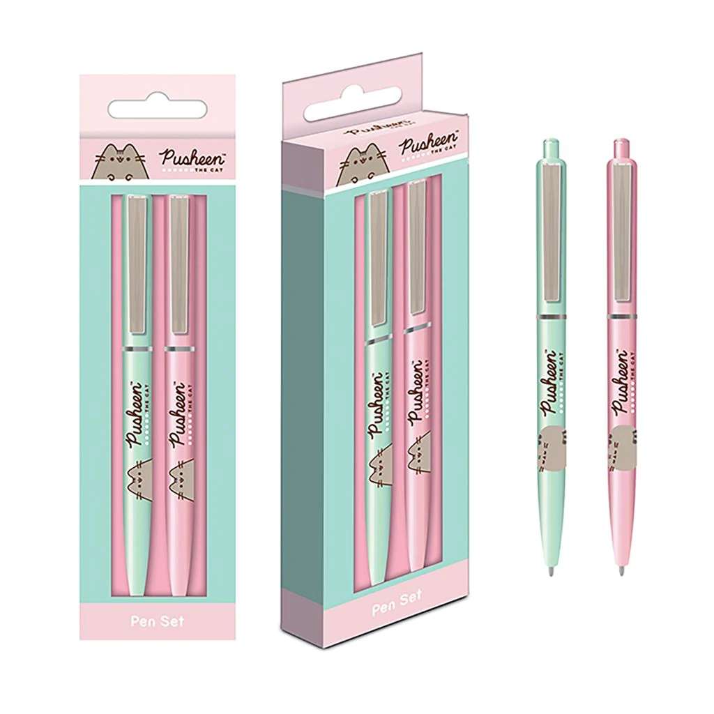Pusheen Pen Set - Kawaii Kat i Set med Färgglada Pennor pyramid international