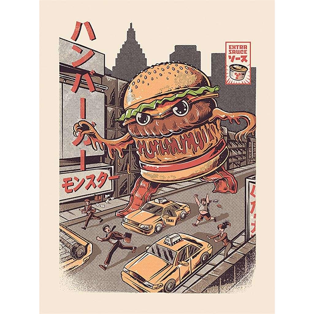 Ilustrata Burgerzilla Djup Canvas - Robotto