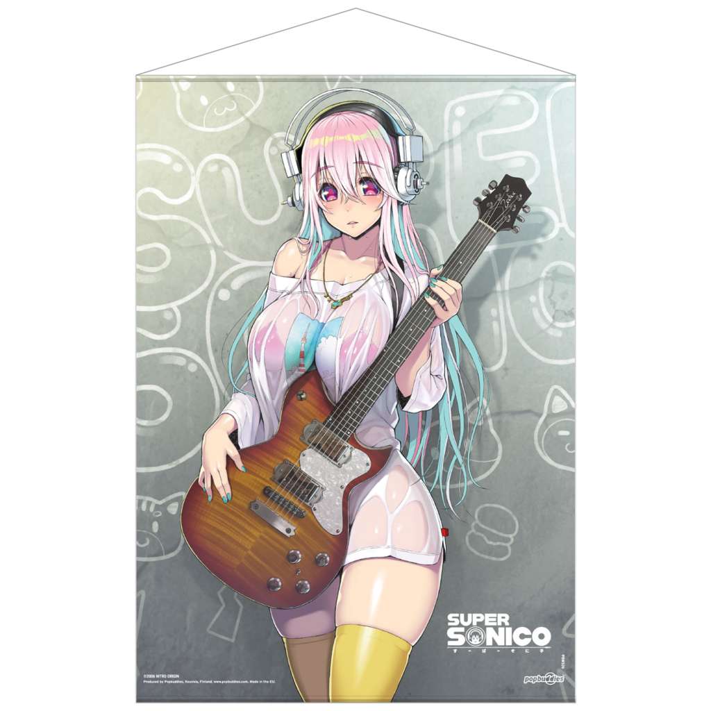 Super Sonico med Gitarr Väggscroll popbuddies
