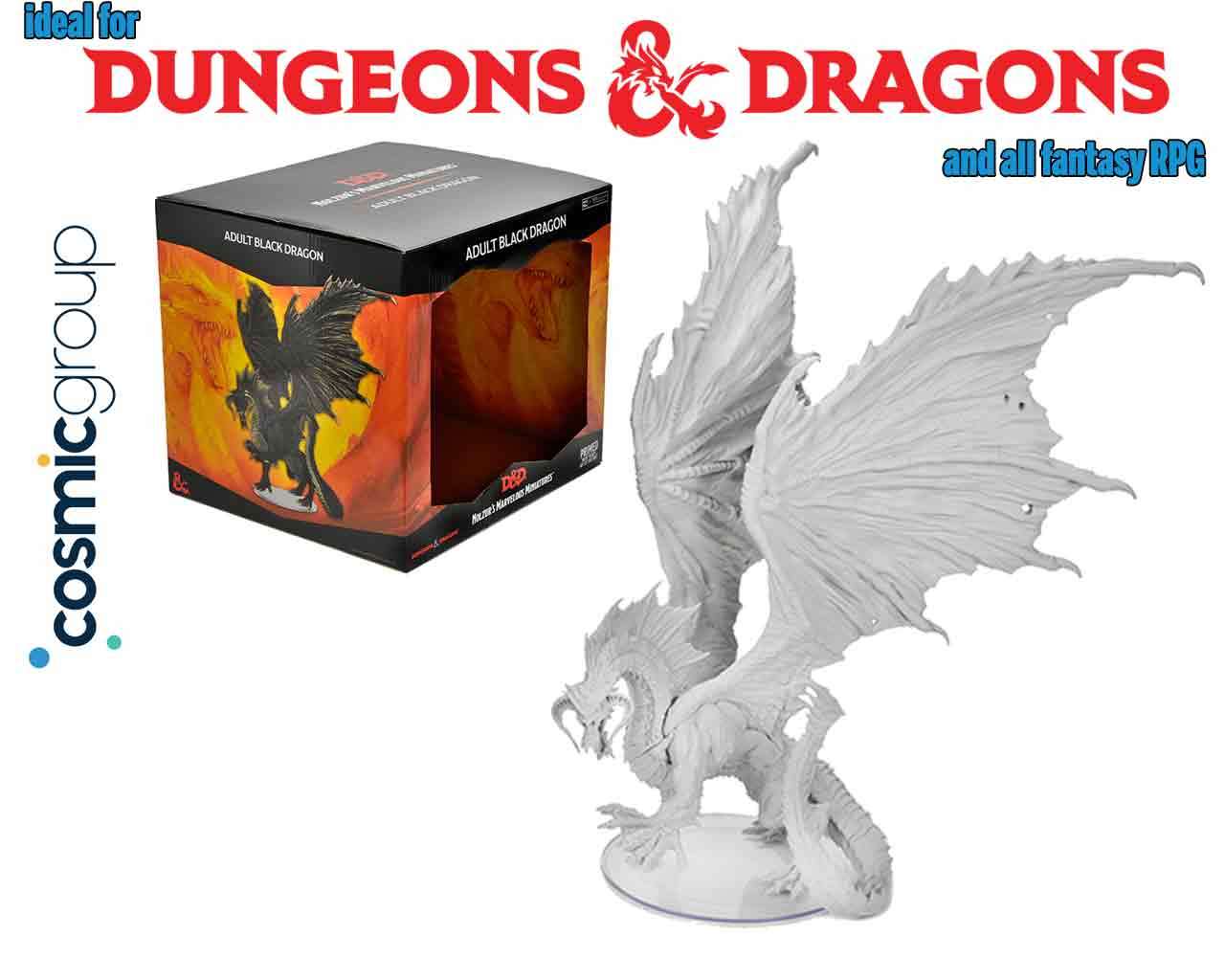 Dungeons & Dragons Nolzur’s Fantastiska Miniatyrer: Svart Drakfigur wizkids